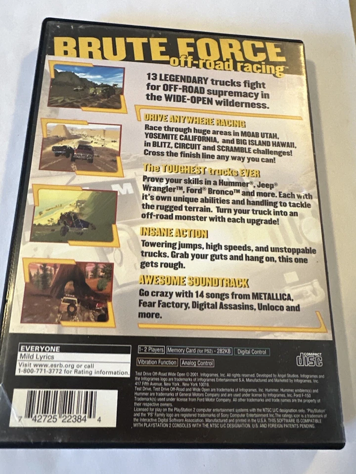 Test Drive Off-Road: Wide Open (Sony PlayStation 2, 2001) CiB With Manual Game - Image 4 of 4
