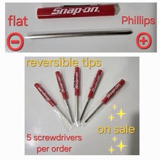 5x Snap On Tools Pocket Screwdriver With Flat And Phillips Reversible Tip New