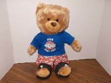 14" Build-A-Bear BABW Classic Brown Teddy Bear w Surfer Shop clothes  Sandals
