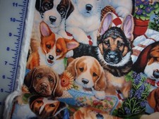 Dog puppies Print Fabric 100 cotton by the yard