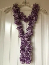 Handmade Crocheted Fashion Ruffle Scarf - Lavender