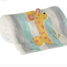 Lambs & Ivy Happi by Dena Giraffe Striped Fleece Baby Blanket 28.5x38.5