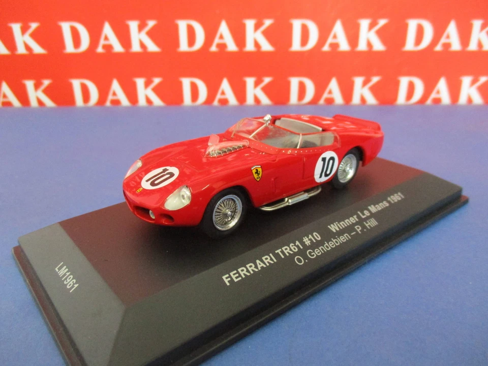 Die cast 1/43 Modellino Auto Ferrari TR61 24H Le Mans 1961 P. Hill by Ixo - Immagine 2 di 4