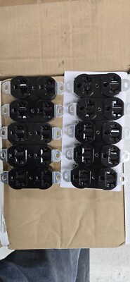 Duplex Outlet 20 Amp 120/240 Volt Pack Of (10)  Black Electrical Recepticle-Plug