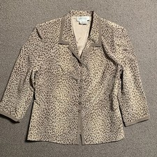 Vintage Vera Cristina Jacket Women S 100 Silk Blazer Animal Print Lined Top
