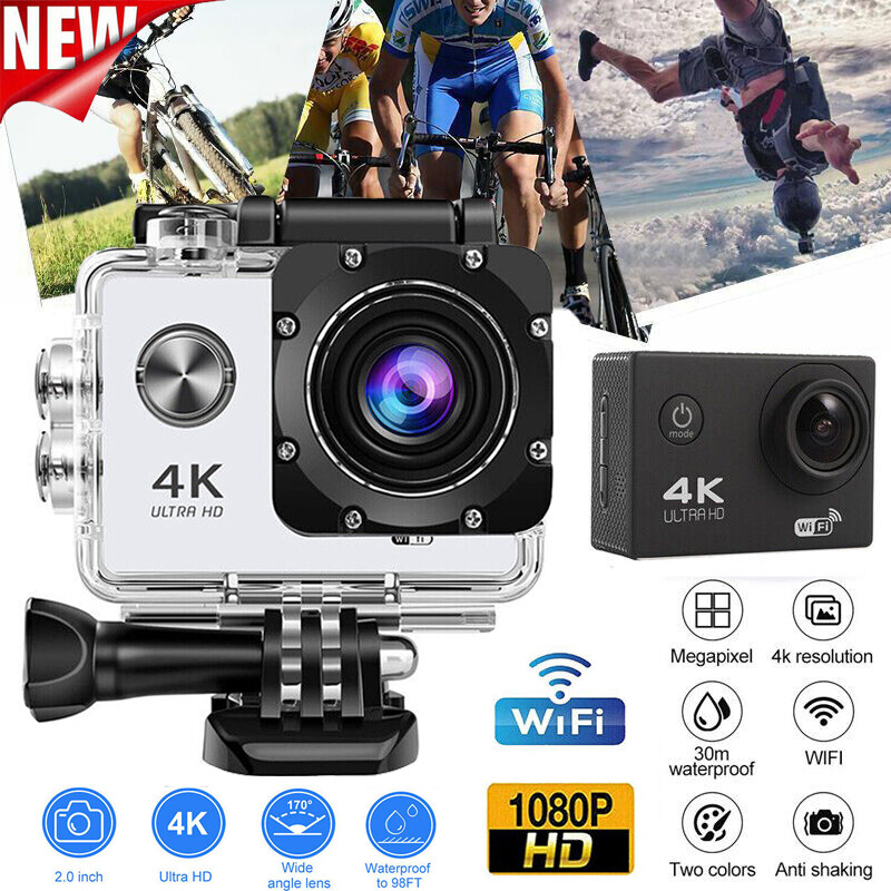 4K Action Camera/ Sport Camera WiFi 1080P HD Waterproof 20MP Camcorder Remote DV-image