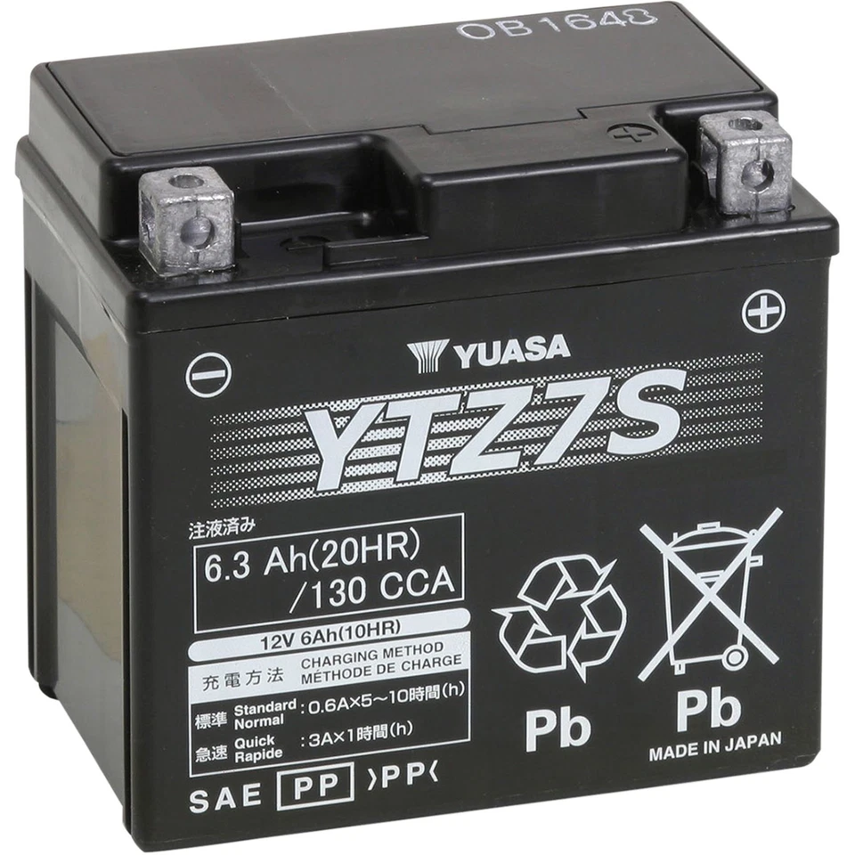 Yuasa Battery YTZ7S Sealed Factory Activated YUAM727ZS Foto 2 de 4