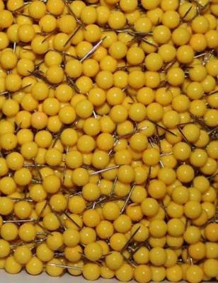 TELLISWELT Stecknadeln Nadeln Pinwandnadel Landkarten Makiernadeln 0.60 x17 50 Stück gelb