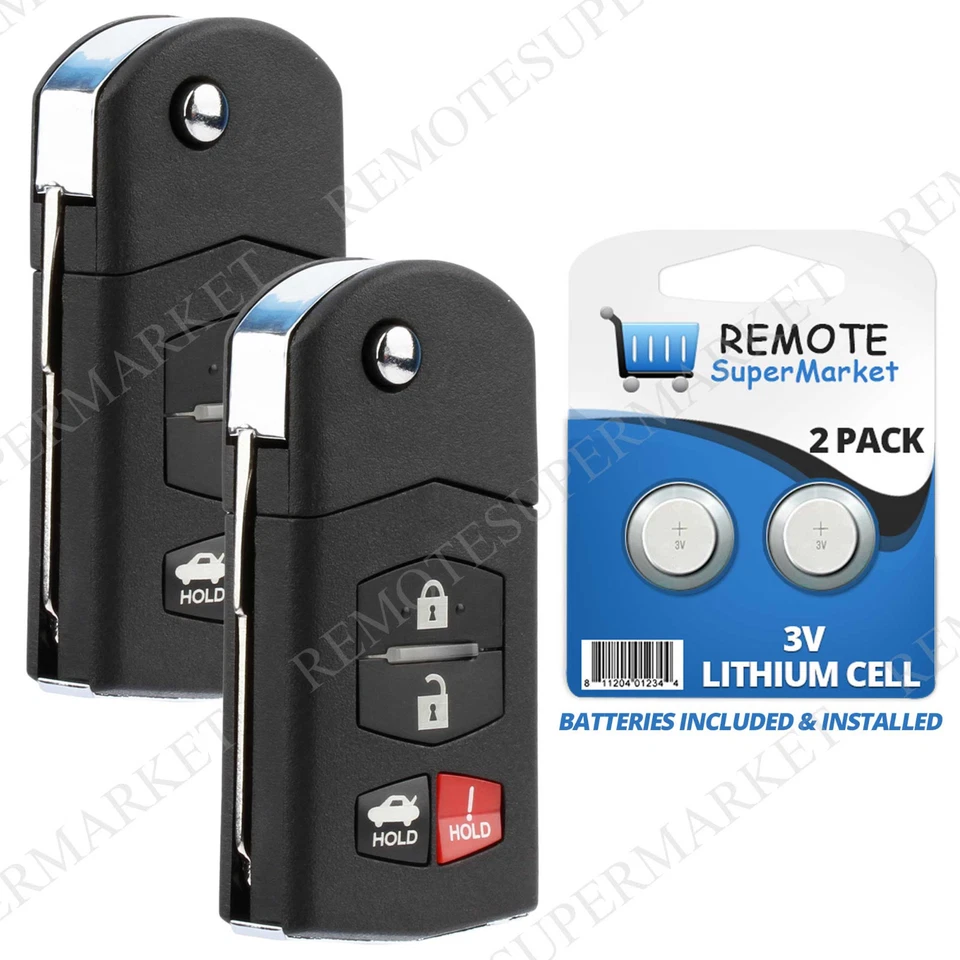 2 Replacement for Mazda 05-10 6 Sedan 06-08 MX-5 Miata 04-11 RX-8 Remote Key Fob Foto 2 de 4