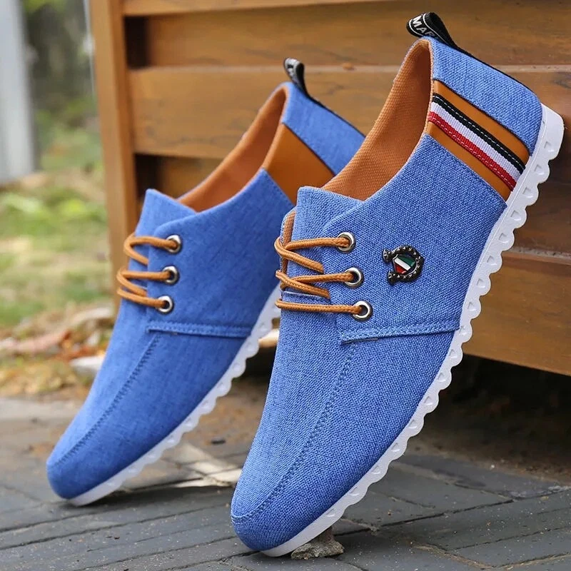 Mocasines Transpirables De Lona Para Hombre Zapatos Italianos De