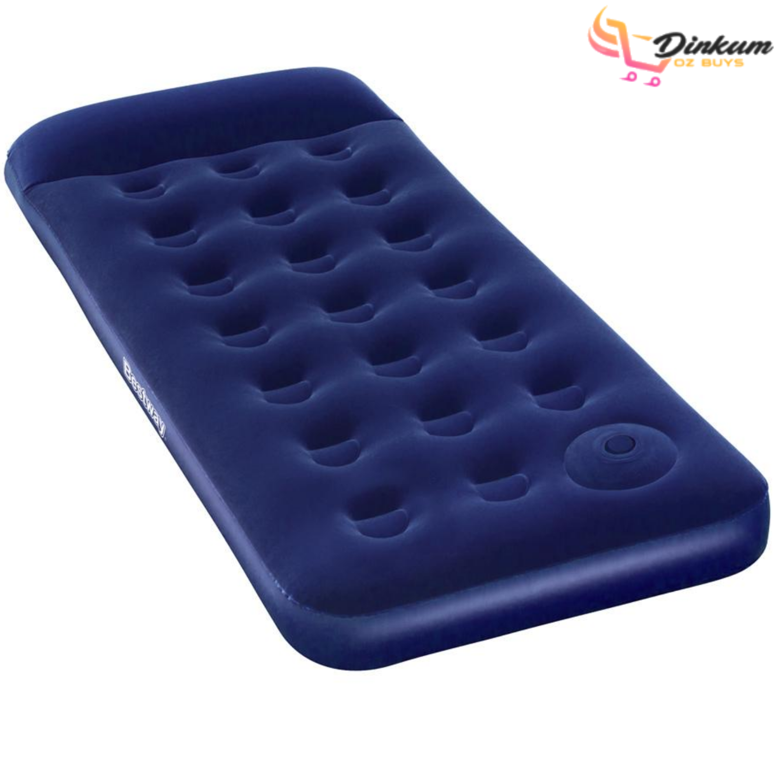 Bestway Single Size Inflatable Air Mattress Bed with Builtin Foot Pump