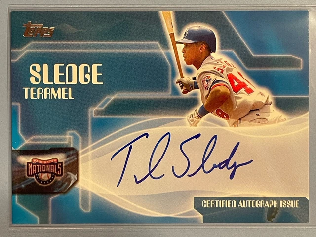 2005 Topps Terrmel Sledge #TA-TS Autograph Montreal Expos Washington Nationals