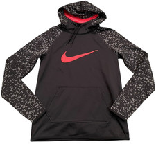 NIKE Therma Fit Black Lava Pink Hoodie Hooded Sweatshirt Top womens XS 803446