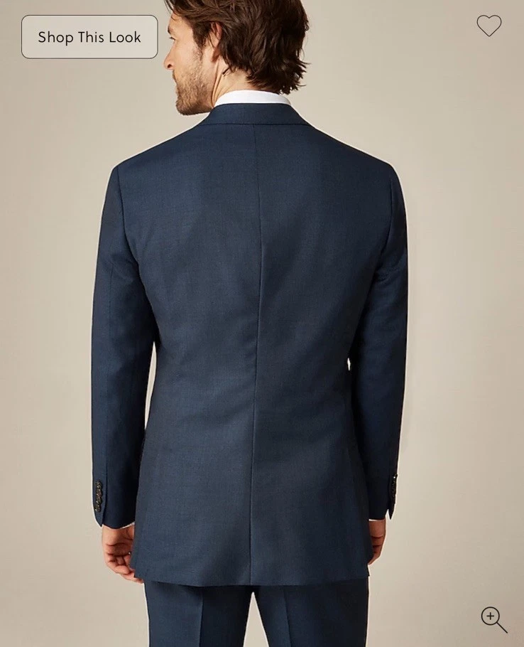 J.Crew NWT MSRP $550 Ludlow Slim-fit suit jacket Italian worsted wool 42R Blue - Image 4 of 4