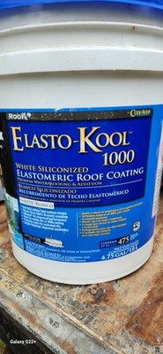 Elasto-Kool 1000 Roof Coating New Black Jack 5 gal White Silicone Elastomeric