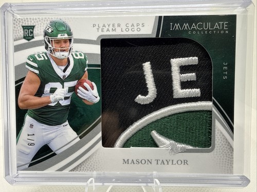 2025 Immaculate Player Cap Team Logo Mason Taylor New York Jets #1/9 RC - Picture 2 of 17