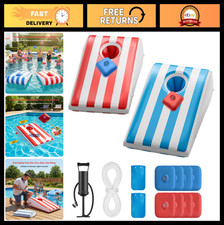 Inflatable Cornhole Boards Set - 3x2ft Pool Toss Game with 8 Water Bags  Pump