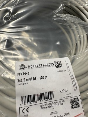 NYM-j 3x1,5  100m Ring, Elektroleitung, Feuchtraumkabel  von Norbert Kordes