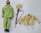 J-588 VINTAGE 1960/70'S HASBRO 12" GI JOE BRUNETTE FLOCKED HAIR TALKING FIGURE