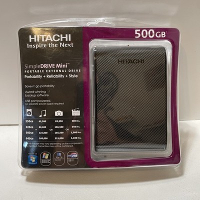 Hitachi SimpleDrive Mini 500GB USB 2.0 Portable External HD, BLACK