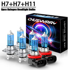 For BMW 528i 2008-2016 6PC 5000K Halogen Headlight High Low Beam Fog Light Bulbs