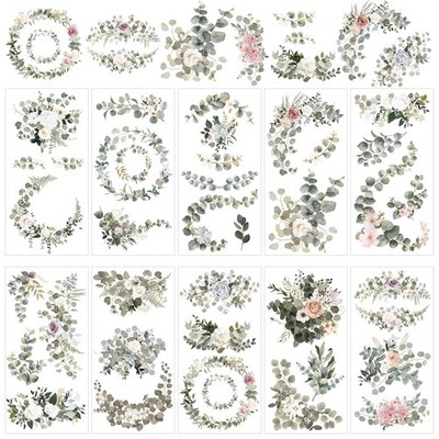 10 Sheets Botanical Flower Rub on Transfers for Craft 6 x 12 Inches Vintage F...