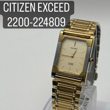 Citizen Exceed Quartz Dress Watch Square Gold Tone Case 20mm wrist 14cm