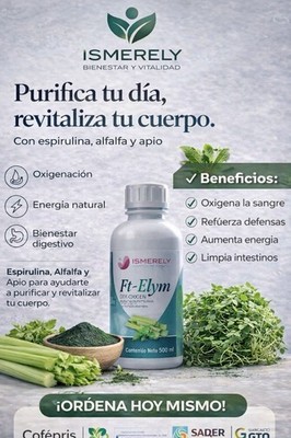 Ismerely FT-Elym DTX-Oxygen 500ml desintoxica la sangre oxigena y purifica 