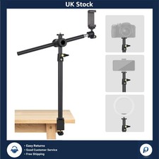 Adjustable Overhead Camera Desk Mount 32.5-55cm with C-Clamp for Webcam