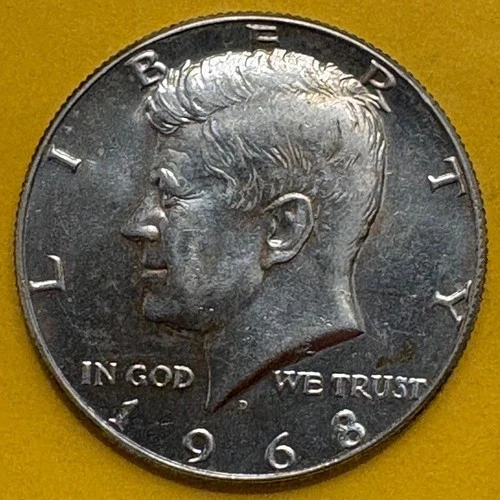 1968-D Kennedy Half Dollar - 40% Silver $.50 Uncirculated - Free Shipping