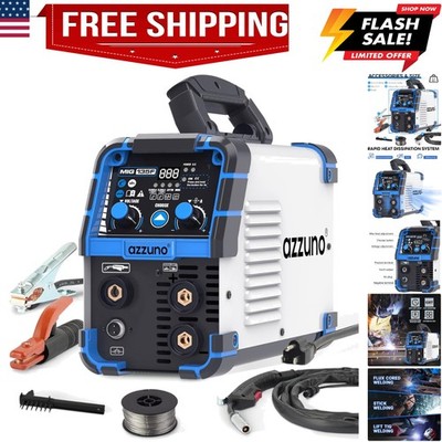 AZZUNO 135 Amp MIG Welder, 3 in 1 Multiprocess Welder 110V Flux Core Welder Flux