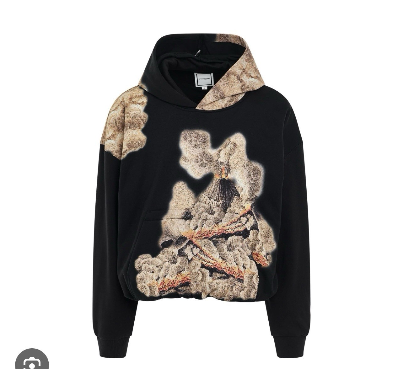 Sudadera con capucha WOOYOUNGMI negra Volcano talla 48 nueva con etiquetas
