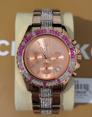 Michael Kors Damenuhr MK7211 Oversized Everest Pavé Roségold ROSA KRISTALLE 