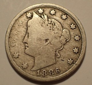 1886 Liberty V Nickel Scarce Low Mintage Coin Semi Key Date Always In Demand