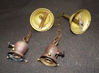 PAIR OF BRASS CEILING FIXTURE WITH 2 1/4" FITTER SHADE HOLDERS #8002 — photo 4