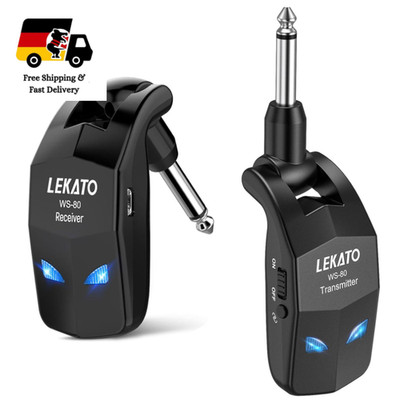 Kabelloses Gitarrensystem LEKATO WS80 2,4 GHz 8 Std Laufzeit