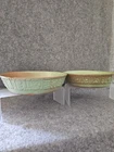 Vtg  Frankoma 7N Serving 8" Bowl Aztec Desert Prairie GreenSet Of 2.  1 Chip