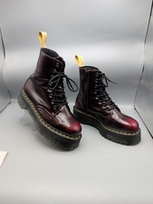 Dr. Martens Docs V Jadon II Vegan Cherry Red Platform Boots Womens 9 Super Chunk