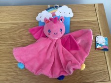 TK Maxx Tuc Tuc Pink Pom-poms Dragon Baby Comforter Dou Dou Puppet Blankie BNWT