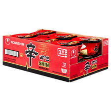 Shin Ramyun Spicy Beef Ramen Noodle Soup Bowl, 3.03Oz X 12 Count, Shel