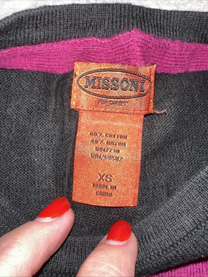 Suéter Missoni for Target Negro Intarsia Rosa Flor Niña’s Talla XS Foto 2 de 4