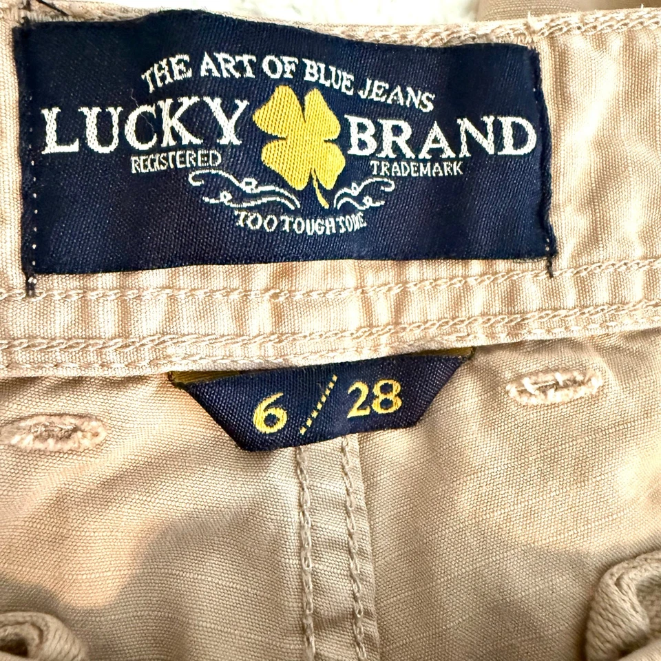 Lucky Brand женщин размер 6 желтовато-коричневый капри цветочная вышивка коттеджкор путешествий повседневный - Изображение 3 из 4