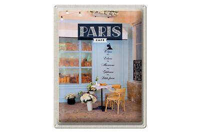 Blechschild Reise 30x40 cm Paris Cafe Crepes Eclairs Macarons