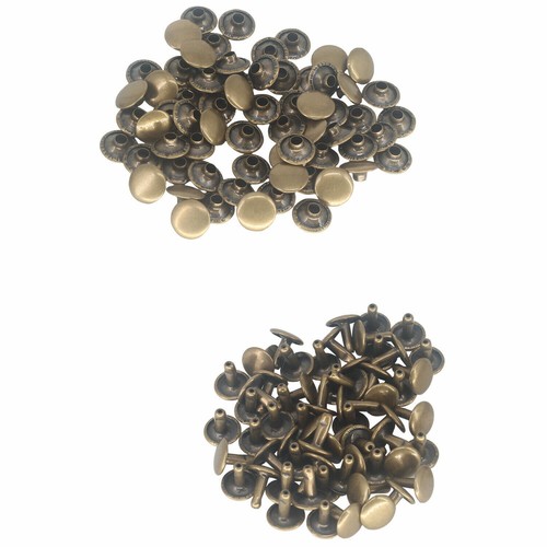 Double Cap Rivets Studs Leather Craft Repair Tubular Stud For DIY Bag 100pcs - Picture 7 of 15