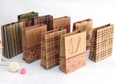 10 Mixed Paper Print Craft Bags Party Christmas Gift Wrap