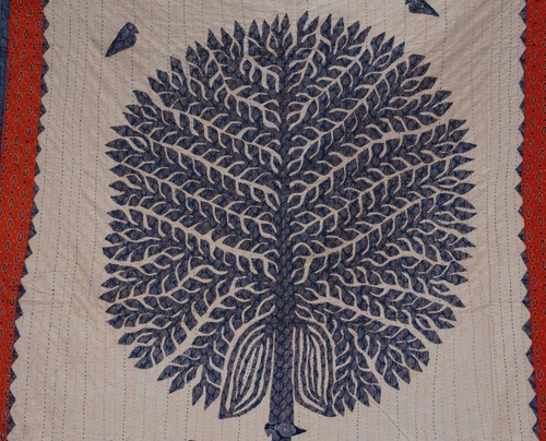 Manta Manta Bordada Kantha Patchwork King Throw Hecha a Mano 225x275cm - Imagen 24 de 52