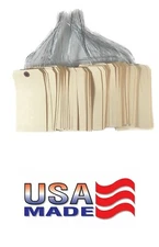 100 pcs 6 1/4" x 3 1/8" Size 8 Manila XL Large Tag PreWired Price Tags with Wire