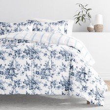 Bedding Bundle, Patterned Microfiber Comforter Set and Solid Sheet Set by Kay...