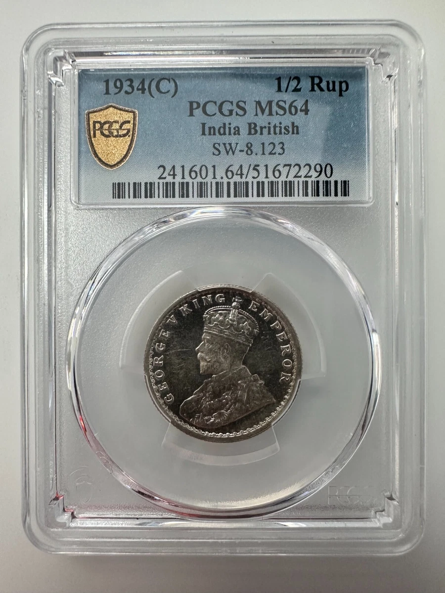 MS64 英領 インド ルピー 銀貨 1862B ヴィクトリア PCGS 英領インド