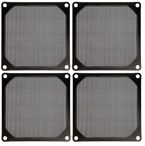 4x 120mm Black Aluminum Computer Case Fan Mesh Grill / Guard / Dust Filter
